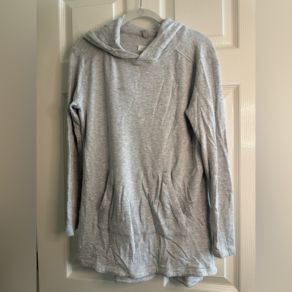 Lou & Grey Heather Gray Hooded Top